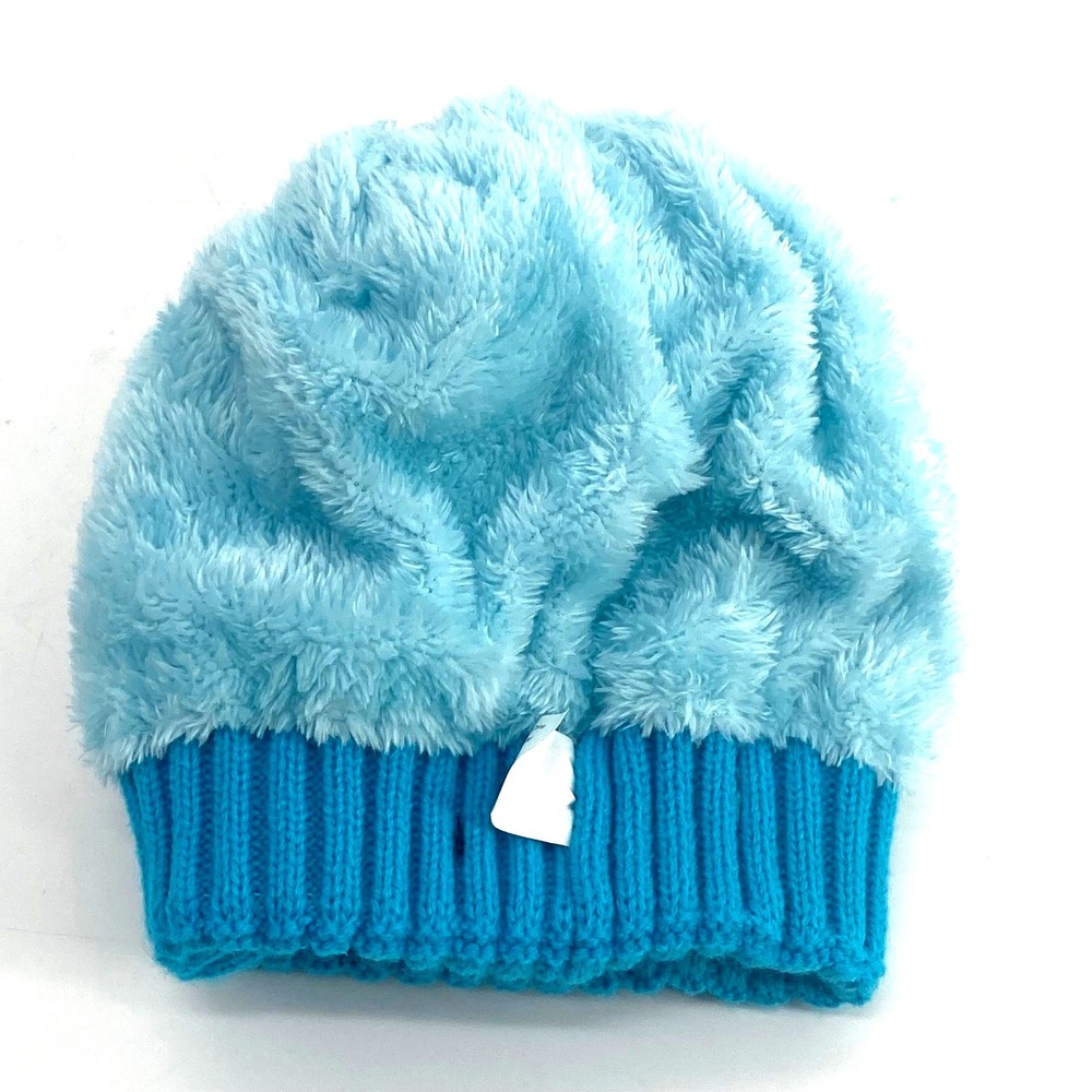 Britt's Knits Bitties Plush Lined Knit Hat Pom Pom Rainbow Blue Purple NEW WTags - Picture 3 of 4
